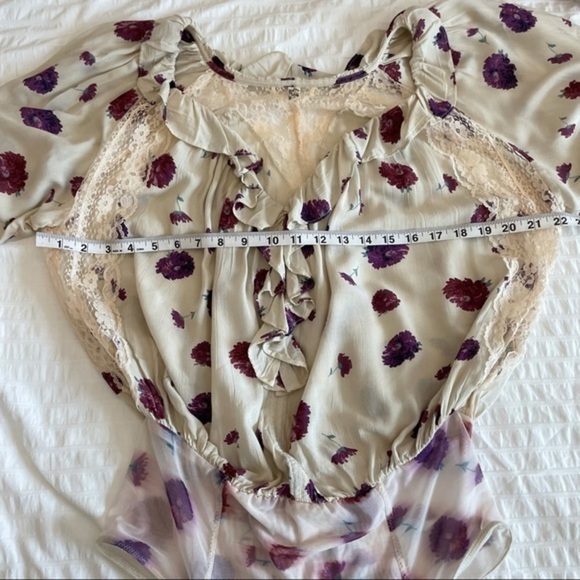 NWOT Free People Poppy Printed Bodysuit - Picture 7 of 13